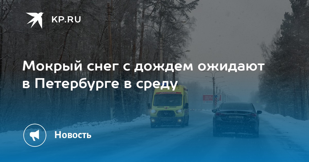 Мокрый снег с дождем ожидают в Петербурге в среду - KP.RU