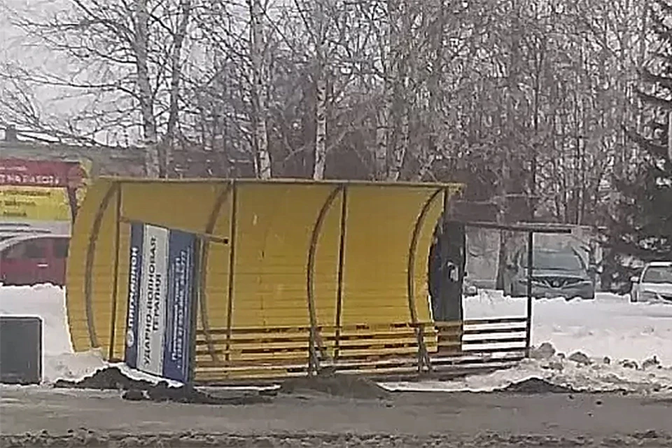 Остановки в Барнауле спилили и увезли (фото: "Толк")