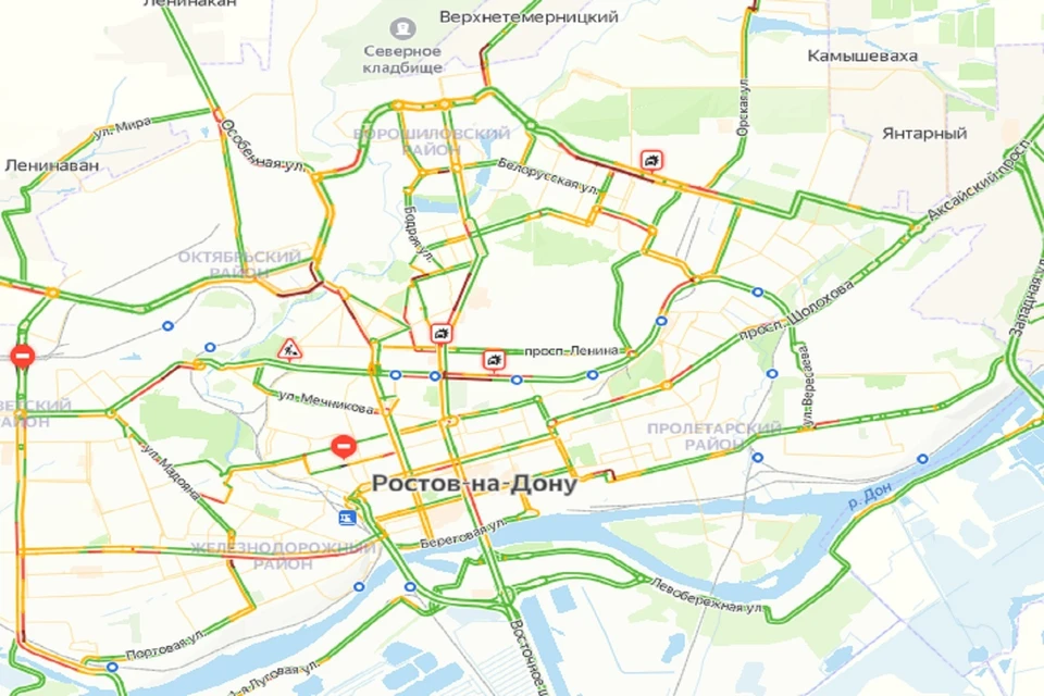 Утренние пробки в Ростове