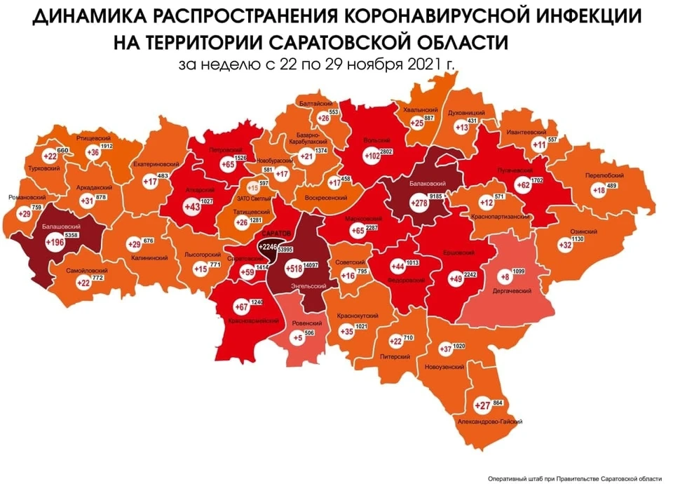 Коронавирусная карта Саратовской области