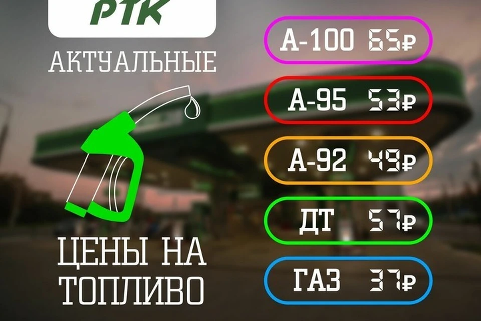 Новые цены на топливо на заправках «РТК». Фото: ГП «РТК»