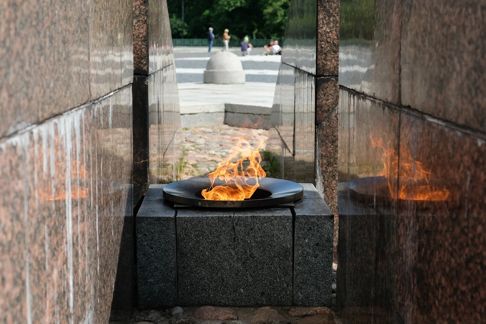 Ребенок затушил снегом Вечный огонь в Петербурге