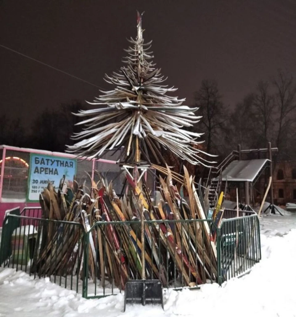 В Рыбинске поставят пятиметровую елку из лыж