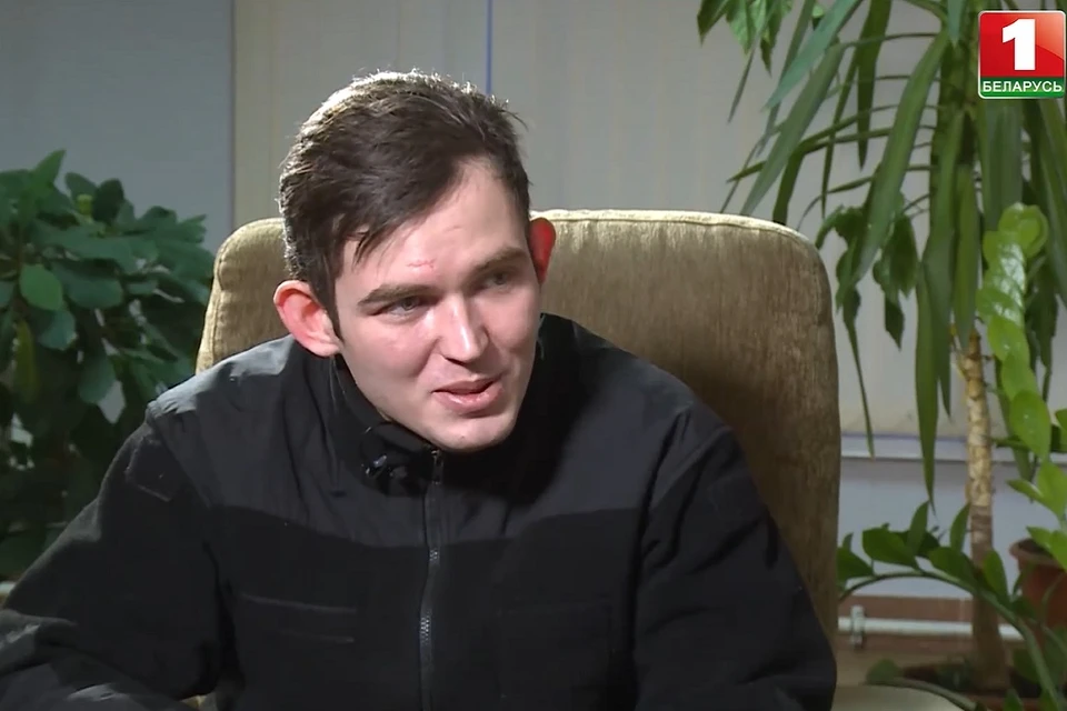 Бежавший в Беларусь польский солдат Эмиль Чечко заявил, что на родине ему грозит смерть. Фото: стоп-кадр | видео "Беларусь 1"