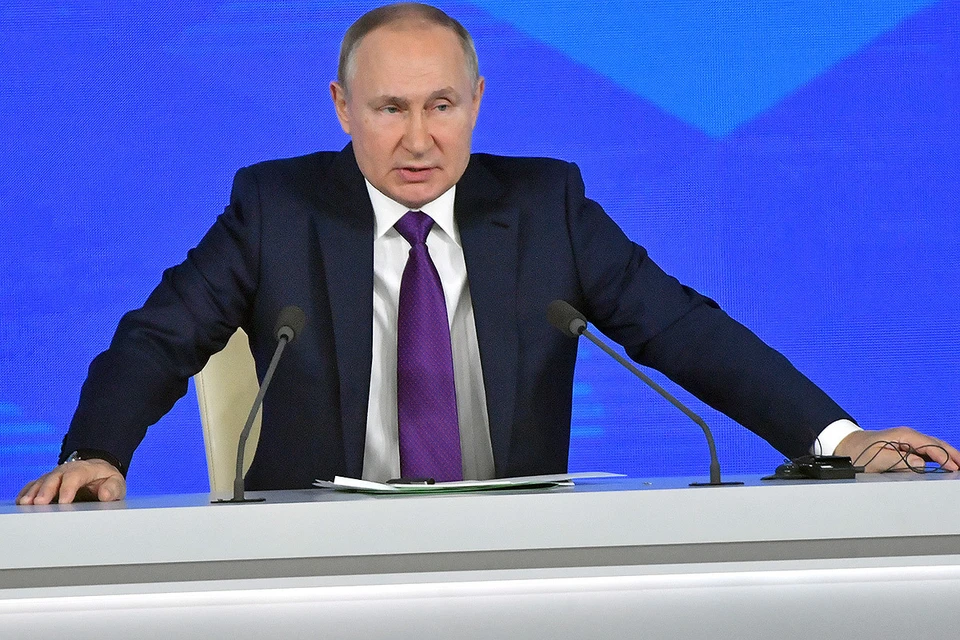 Президент России Владимир Путин во время Большой пресс-конференции.