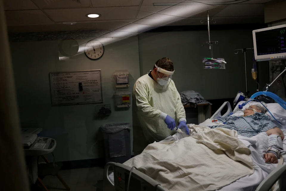 В палате отделения для больных ковидом в одной из больниц штата Огайо, США.