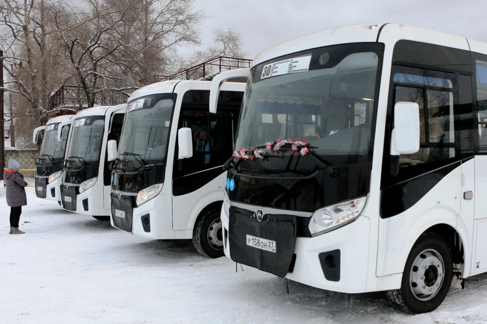 Новые автобусы вышли на маршрут №30 в Хабаровске