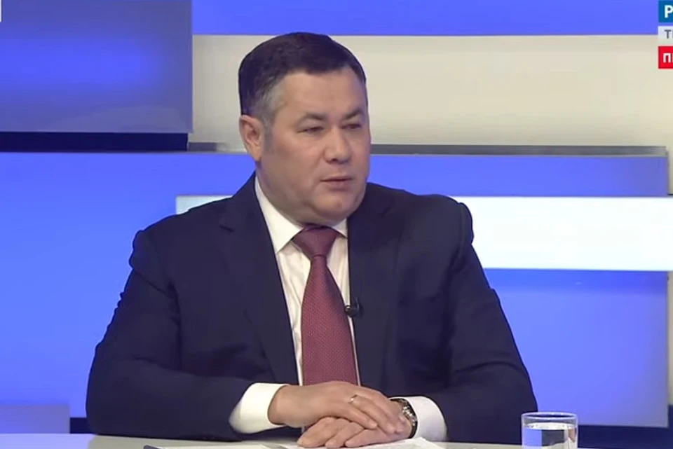 Губернатор начал эфир с темы коронавируса. Фото: Youtube/Вести Тверь/скрин