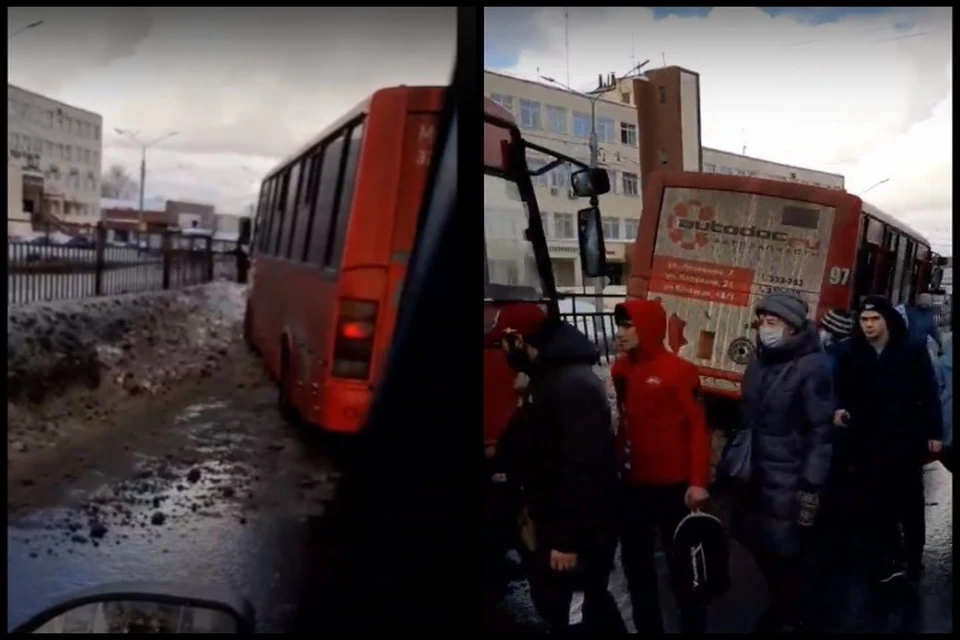 Автобус влетел на скорости в дорожное ограждение. Фото: группа "Подслушано у автомобилистов|Ярославль"