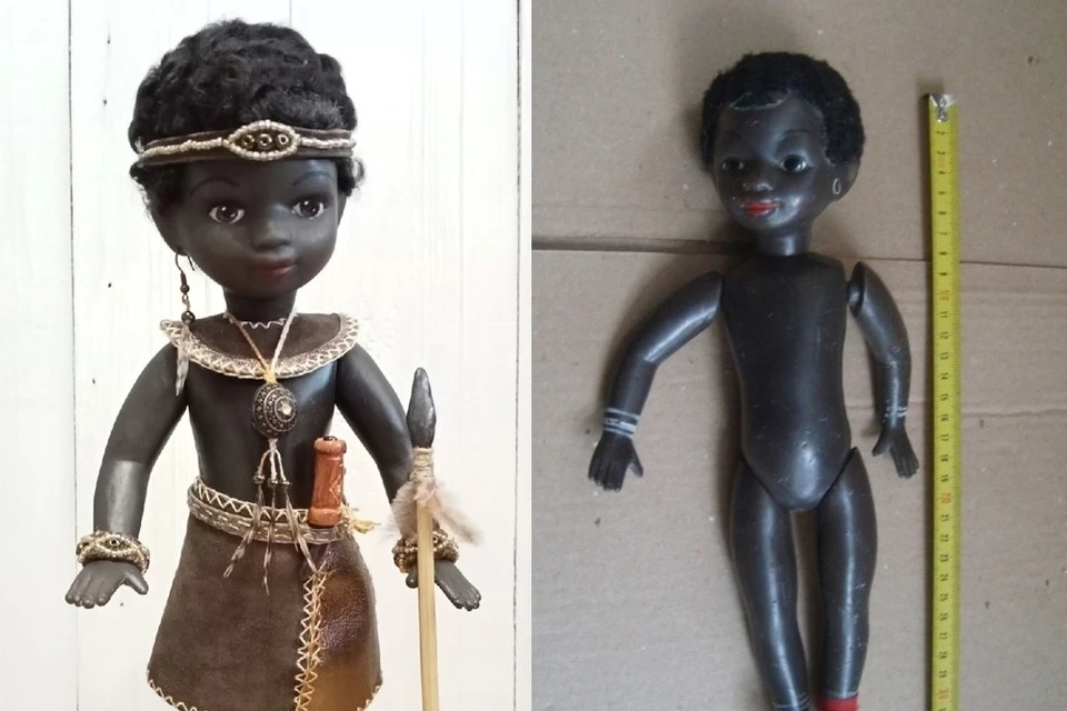 Редкую советскую куклу африканки пострадала от укусов. Фото: предоставлено Натальей Задковой
