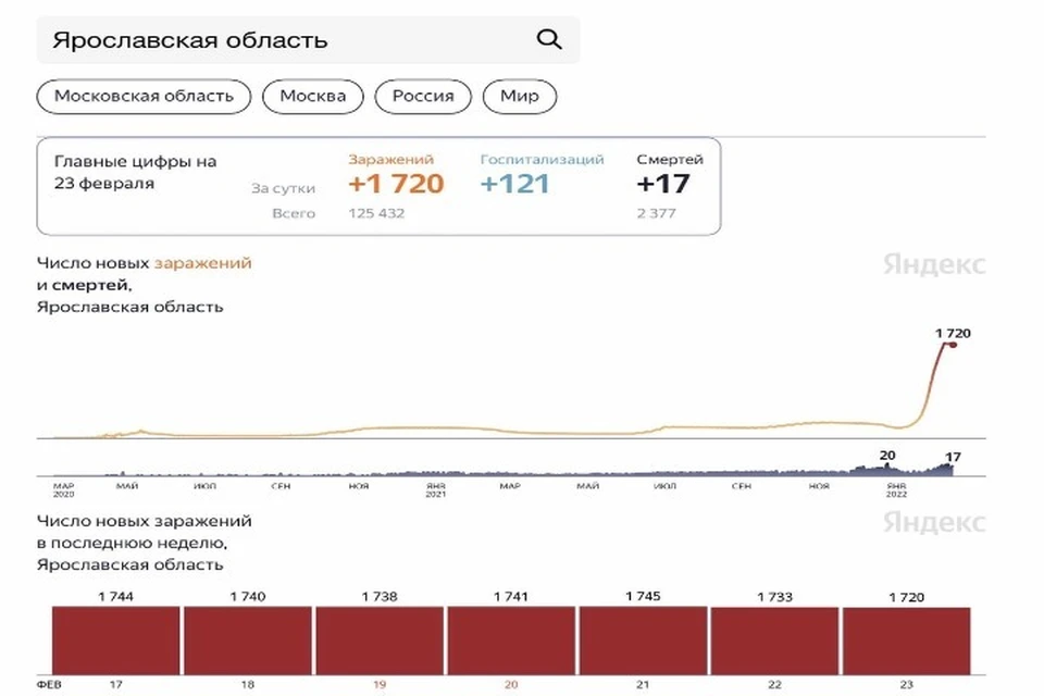 Скриншот Яндекс. Статистика