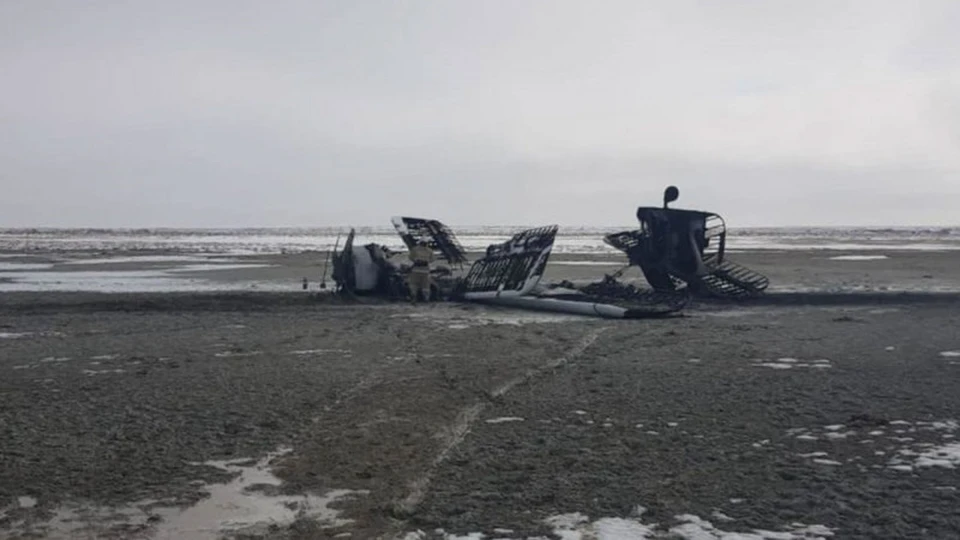 Вертолет рухнул недалеко от Аральского района Кызылординской области. Фото: ДЧС