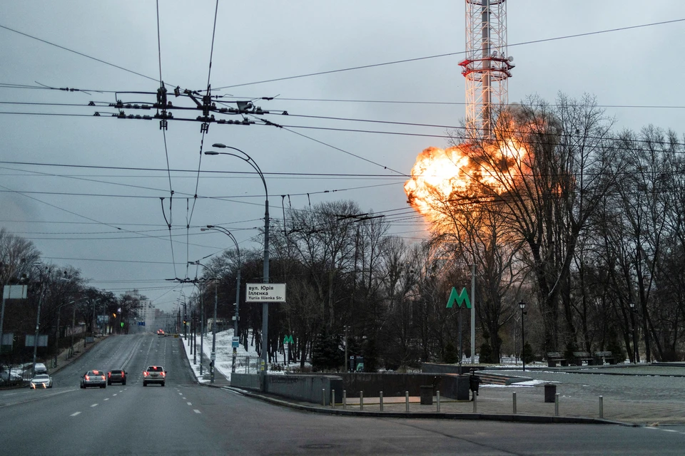 Взрыв в районе киевского телецентра, 1 марта 2022 г.