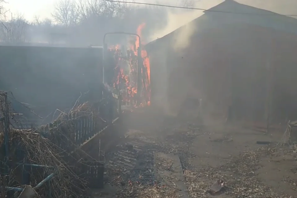 В Зайцево зафиксировано возгорание. Фото: ТГ/Приходько РИК