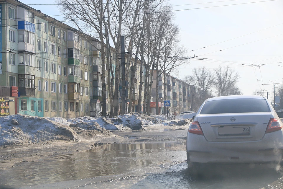 Рубцовск "тонет" из-за активного таяния снега