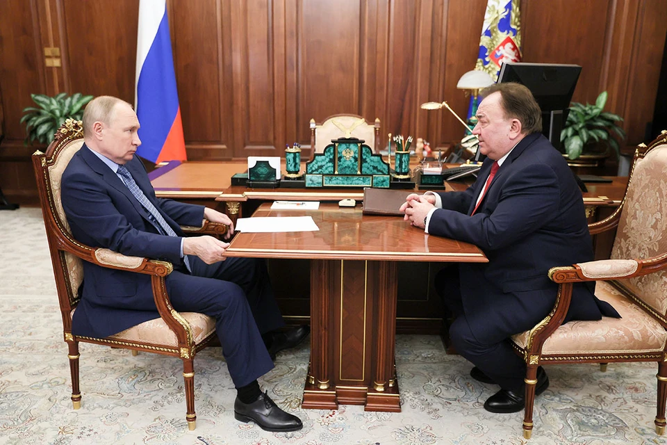 Президент РФ Владимир Путин и глава Ингушетии Махмуд-Али Калиматов. Фото: Михаил Климентьев/пресс-служба президента РФ/ТАСС