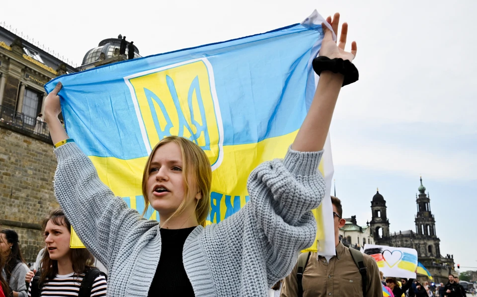 Митинг в поддержку Украины в Дрездене.