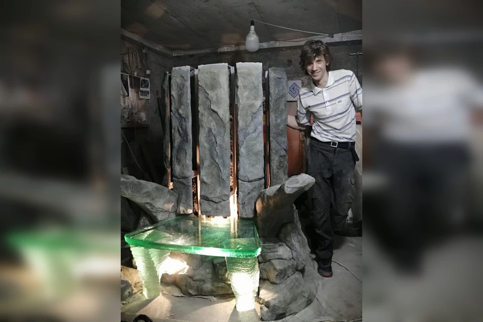 Трон будет с подсветкой из имитации естественного камня и стекла. Фото предоставлено Кунгурской ледяной пещерой