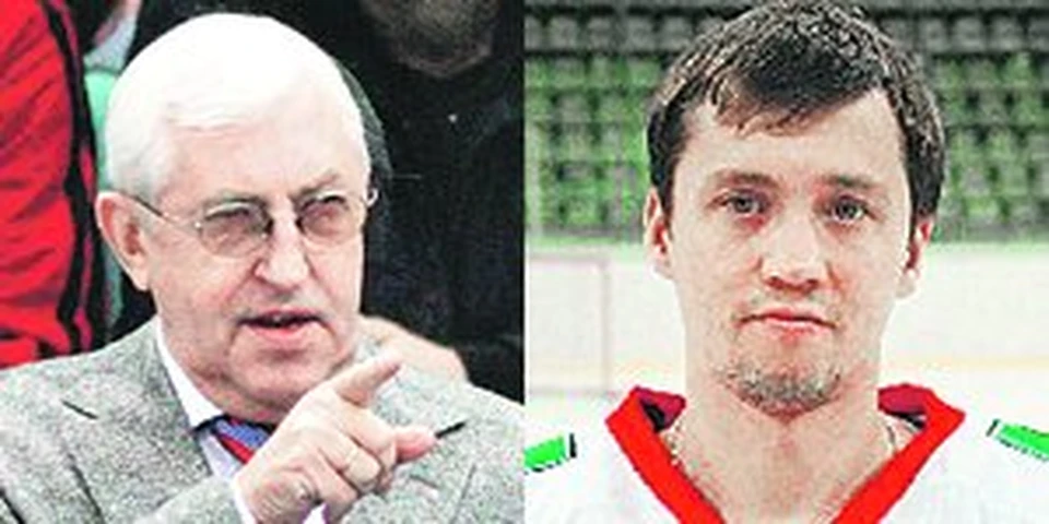 Борис Петрович наблюдал за феерическим хоккеем в исполнении сына (на фото слева) с тренерского мостика.