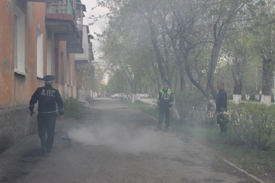 Инспекторы заметили возгорание во время патрулирования улиц. Фото: УГИБДД по Свердловской области