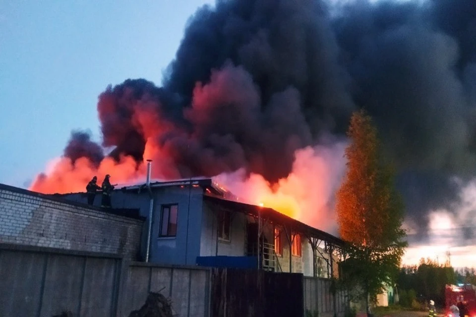 Пожар на заводе в Ярославле. ФОТО: страница Михаила Евраева ВКонтакте