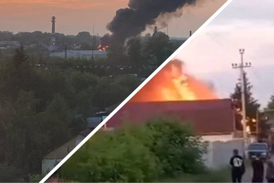 В городе Обь в Новосибирской области загорелся частный дом. Фото: "Город Обь онлайн"\кадр из видео