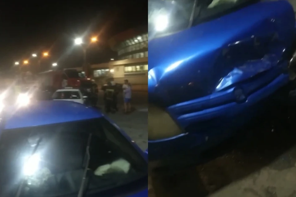 В Новосибирске 22-летняя девушка врезалась в припаркованный автомобиль возле аквапарка. Фото: АСТ-54.