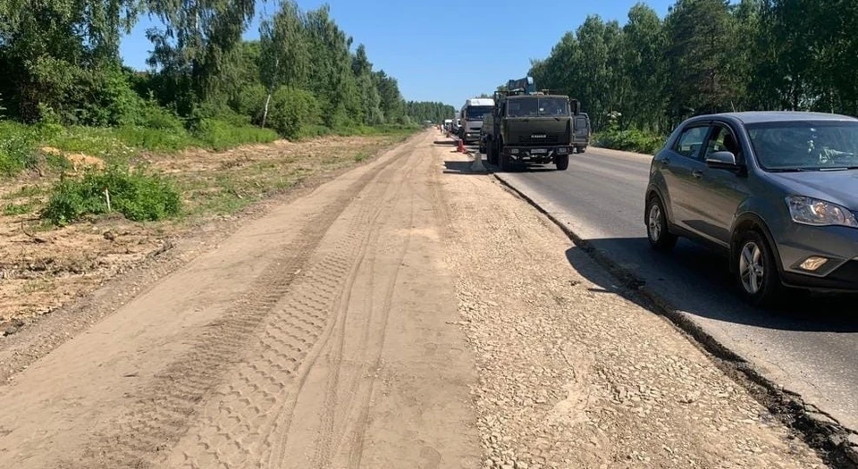 Временная дорога-дублёр на Северном въезде Калуги открыта.