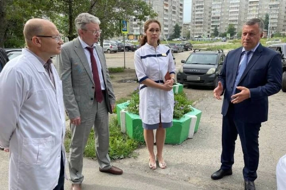 Детскую поликлинику №8 в Ново-Ленино в Иркутске планируют достроить осенью. Фото: Пресс-служба правительства Иркутской области.
