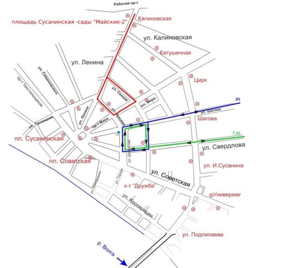 В центре Костромы 13 и 14 августа изменится схема движения транспорта -  KP.RU