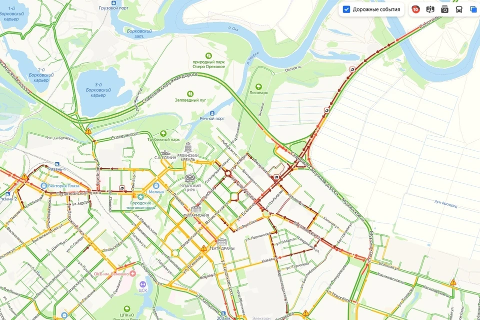 Пробки в рязани сейчас онлайн карта