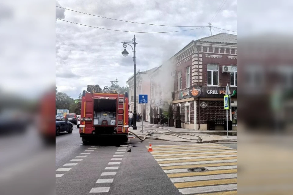 В центре города горит кафе