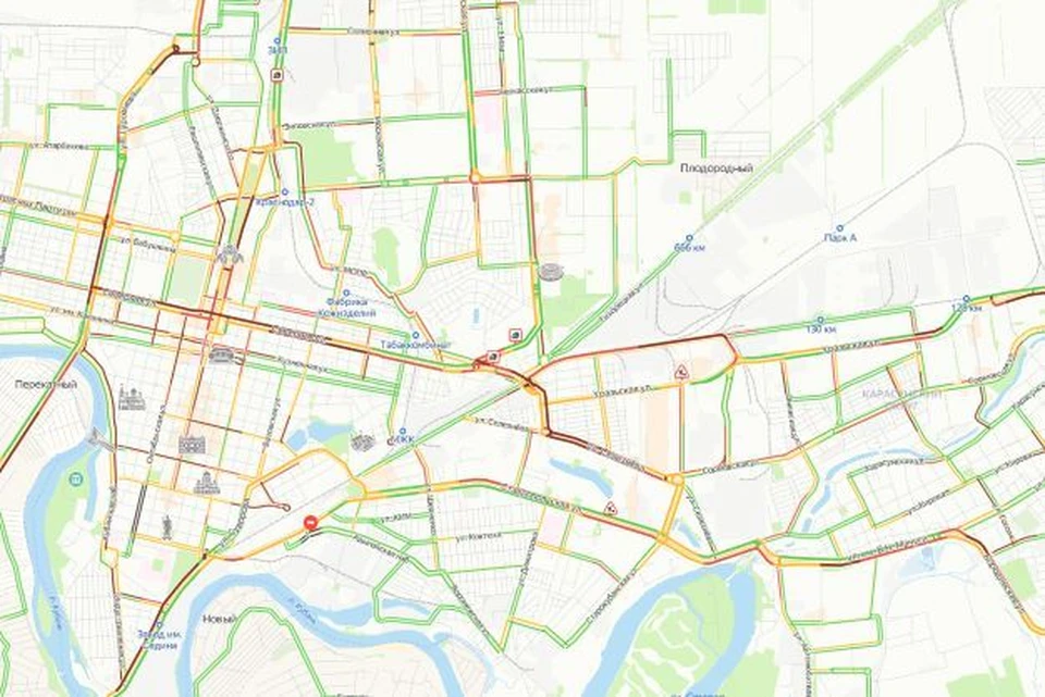 Пробки краснодар энем сейчас карта