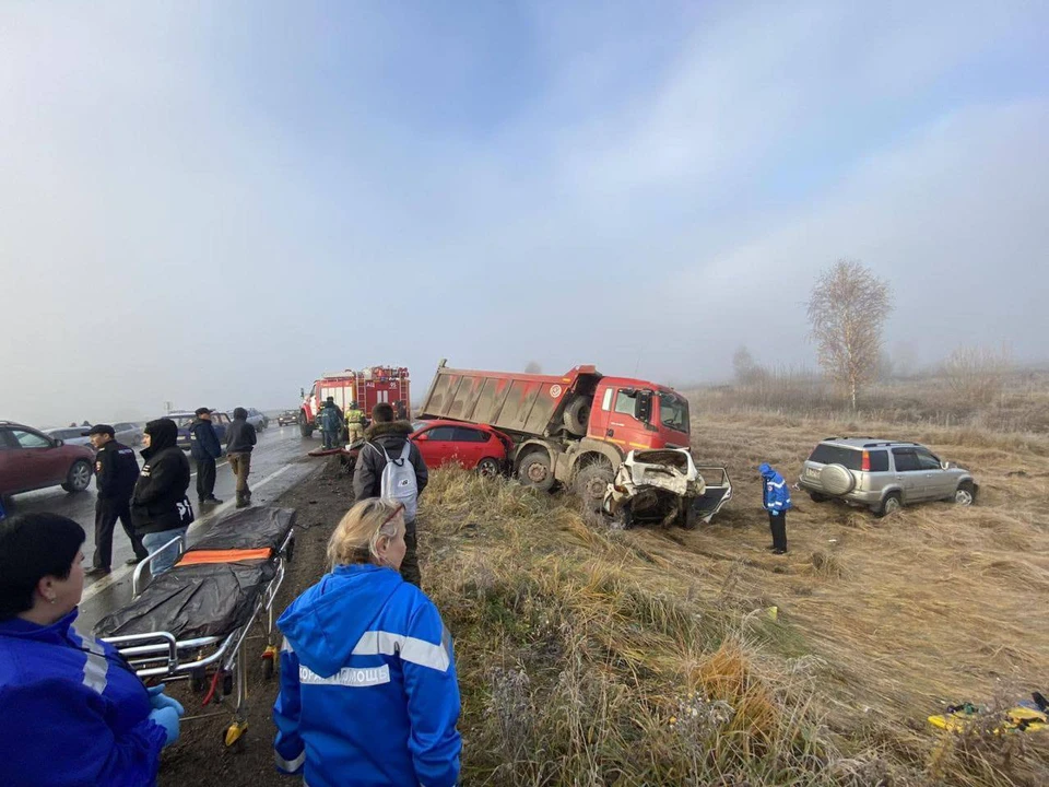10 автомобилей столкнулись на дороге Красноярск - Железногорск