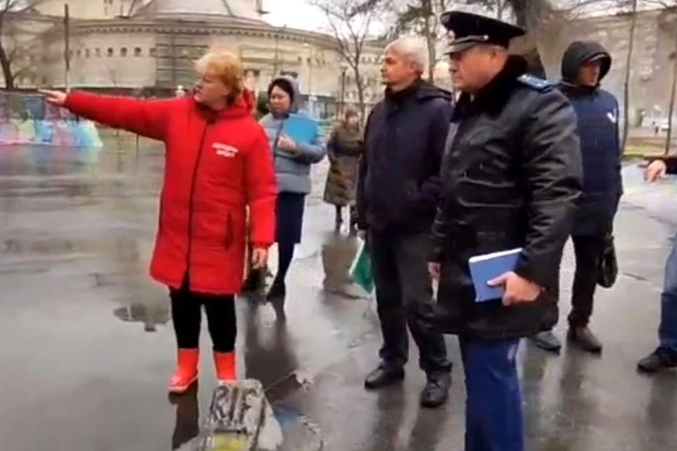 Светлана Калинина нашла на скейт-площадке массу нарушений. Фото: Стоп-кадр/ОНФ.