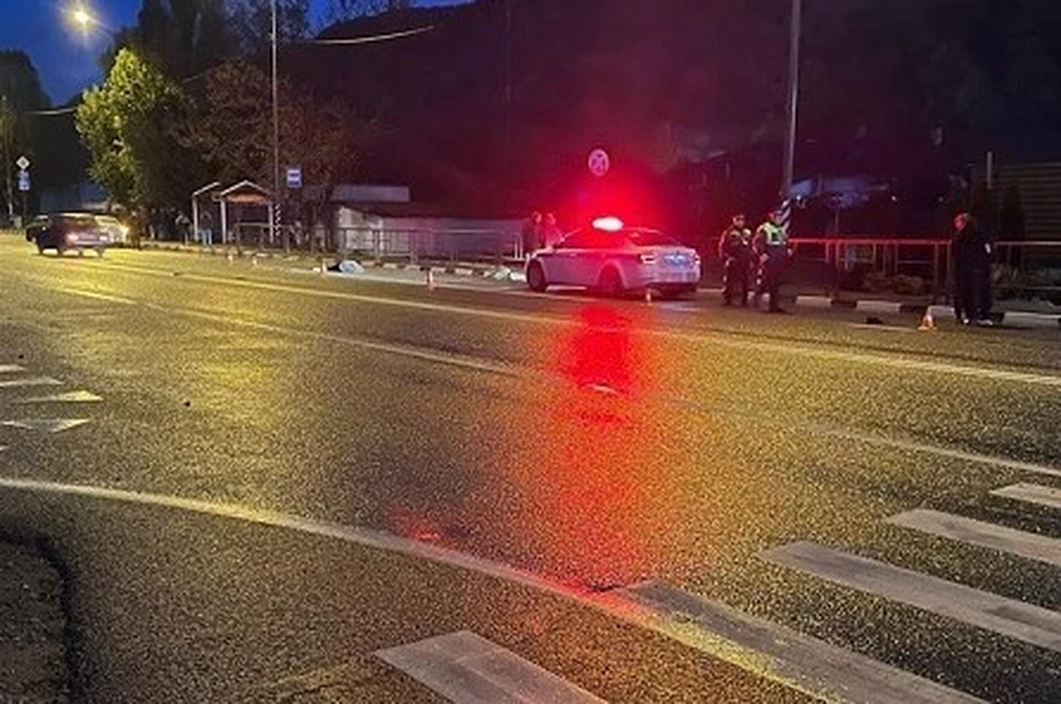 Женщина скончалась на месте ДТП Фото: пресс-служба УГИБДД ГУ МВД РФ по Краснодарскому краю
