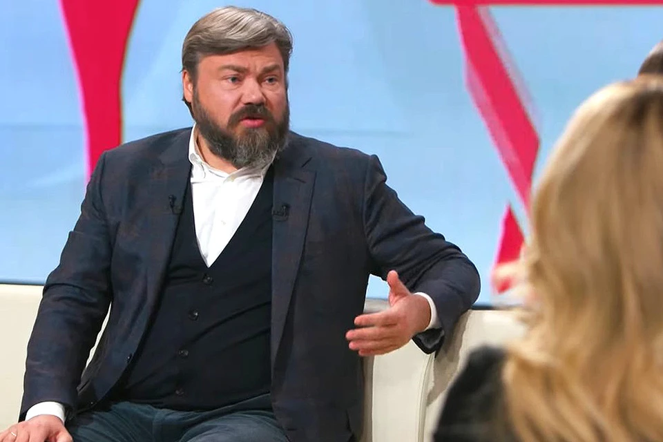 Konstantin Malafeev, founder of the Tsargrad TV channel and deputy head of the World Russian People's Cathedral, in the Let's Say TV studio.