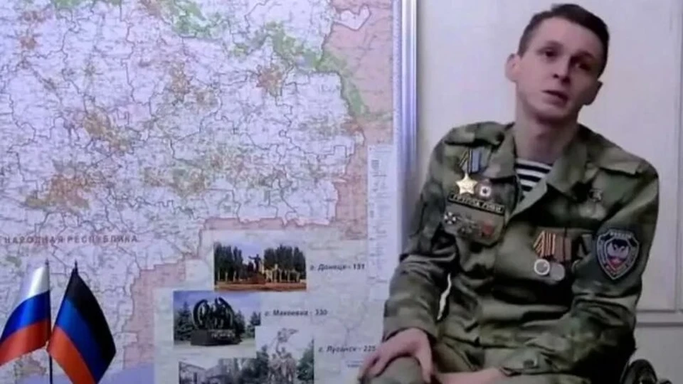 Вадим Серик, бывший боец батальона «Сомали», поблагодарил Путина за вхождение Донбасса в состав России Фото: кадр из видео