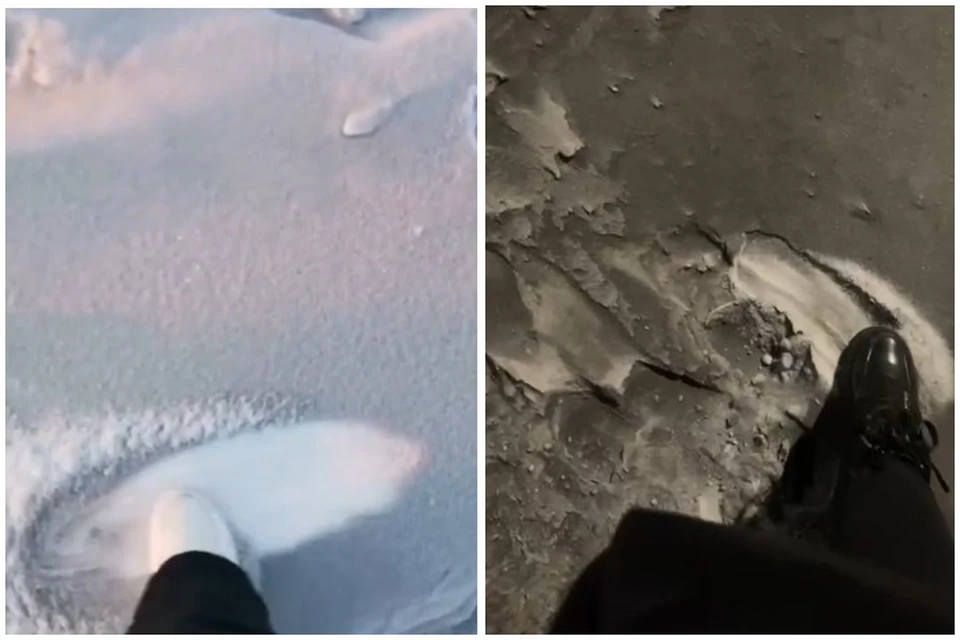 В Сети даже завирусился новый тренд: раскопай белый снег Фото: скриншоты из видео