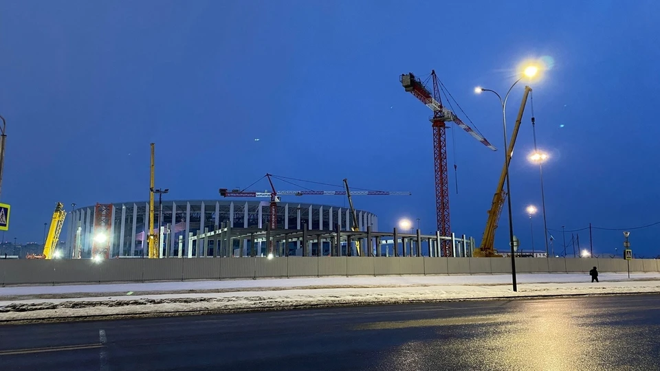 Заливка фундамента Ледового дворца на Стрелке завершена. Фото: «Ледовая арена «Нижний Новгород» Вконтакте