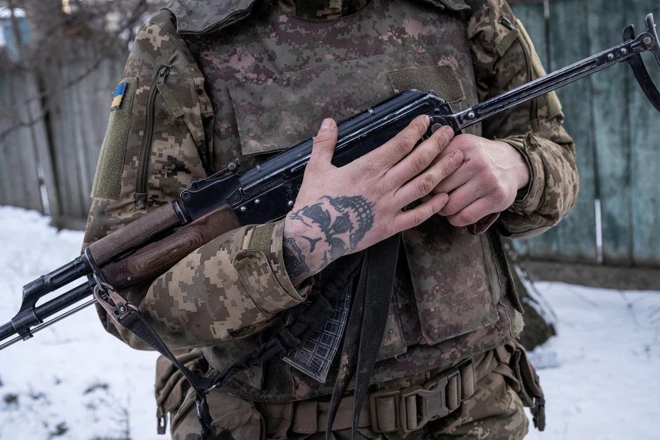 Солдат ВСУ на донбасском фронте.
