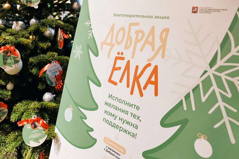 Акция «Добрая елка» была организована для детей из малообеспеченных семей, инвалидов и пенсионеров. Фото: mos.ru.