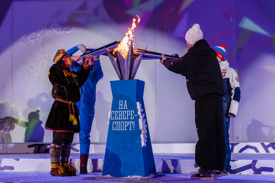 Церемония открытия Полярной Олимпиады состоялась на Центральном стадионе Профсоюзов. Фото: правительство Мурманской области