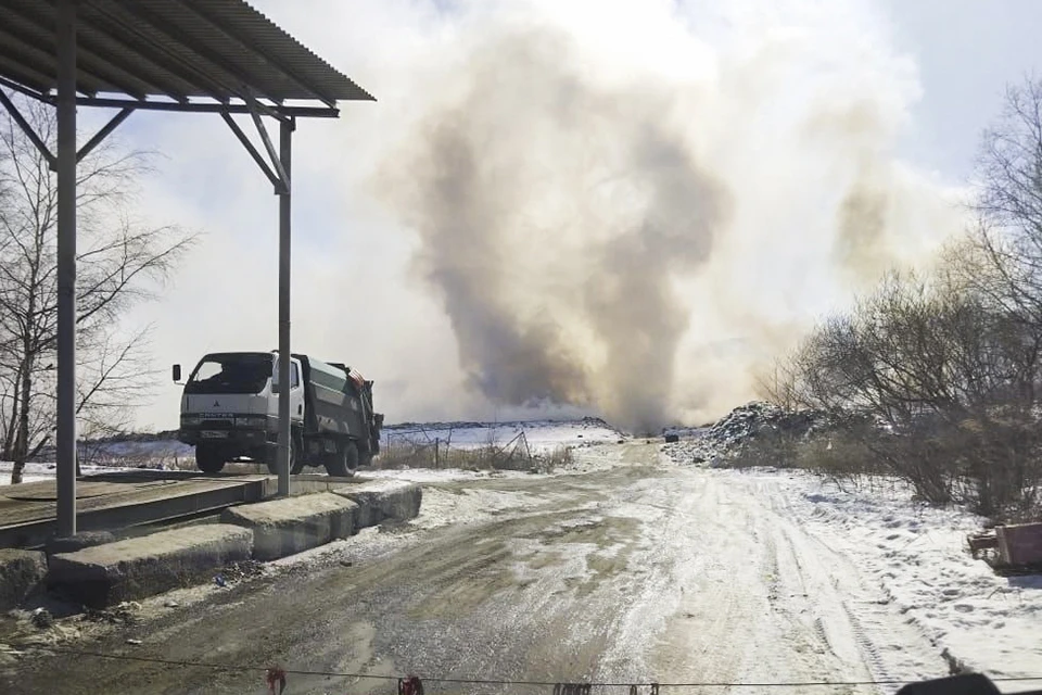 Пожар на полигоне произошел в феврале. Фото: пресс-служба администрации Находкинского городского округа.