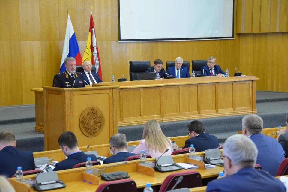 Начальник ГУ МВД России по Воронежской области генерал-лейтенант полиции Михаил Бородин подвел итоги работы ведомства за 2022-й год. Фото пресс-службы ГУ МВД России по региону.