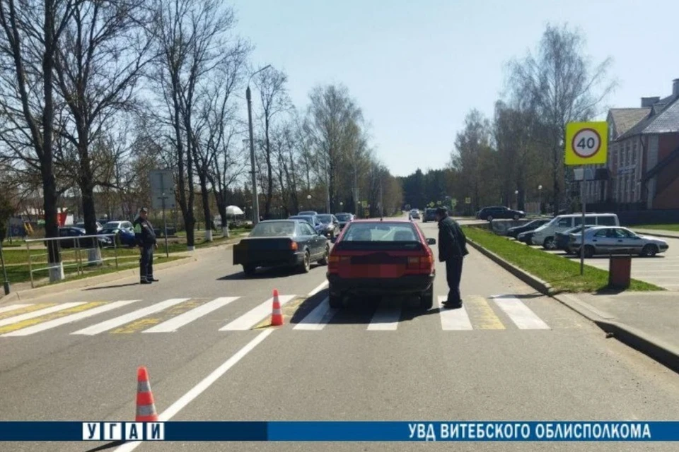 В Верхнедвинске 85-летний водитель Audi сбил женщину на пешеходном переходе, она в больнице. Фото: телеграм-канал ГАИ Витебской области