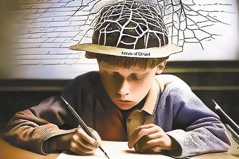 Так нейросеть Kandinsky видит картину «Нейросеть пишет сочинение за школьника». Фото: Kandinsky 2.1