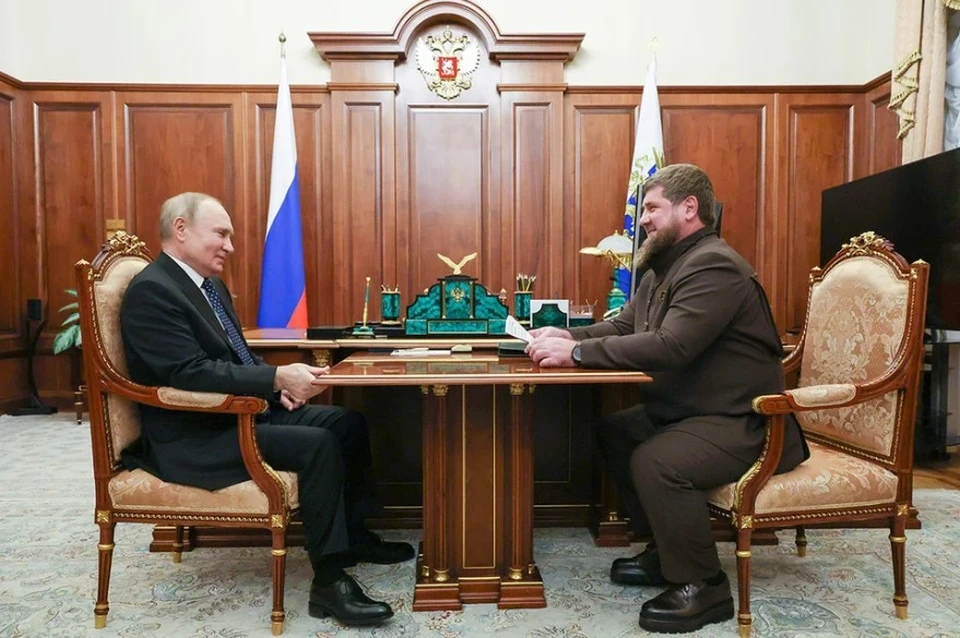 Журналист Зарубин опубликовал шуточный диалог Путина и Кадырова о бороде, фото: Михаил Климентев/пресс-служба президента РФ/ТАСС