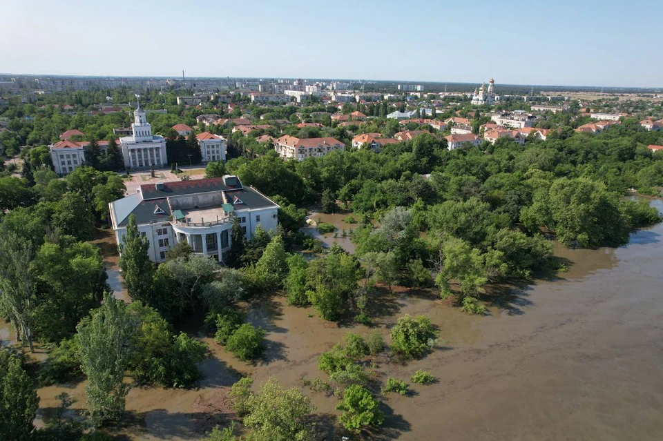 Новокаховский городской округ частично подтоплен. Фото: Администрация Новокаховского городского округа.