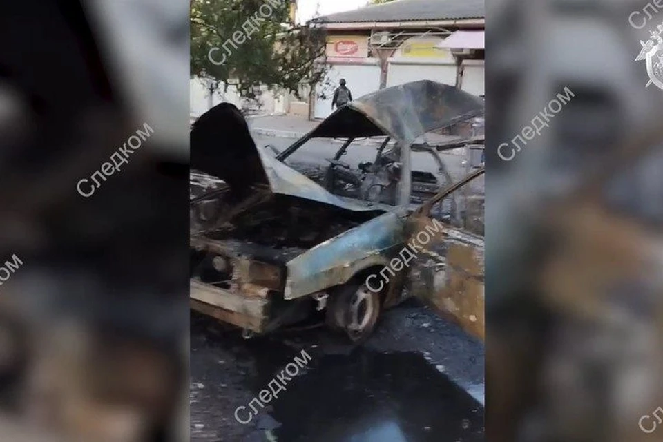 8 июня в Бердянске взорвался автомобиль. ФОТО: телеграм-канал СК РФ по Запорожской области